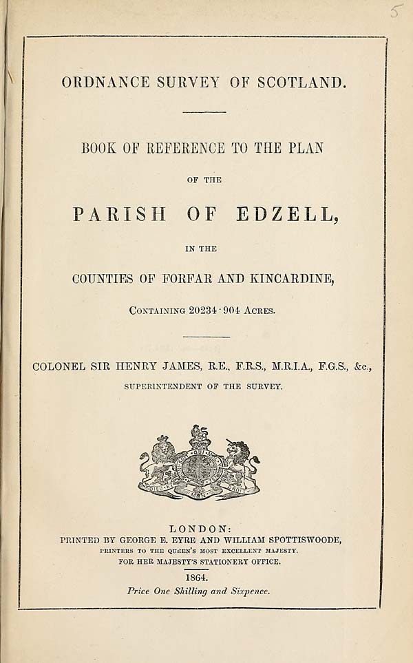 (91) 1864 - Edzell, Counties of Forfar and Kincardine