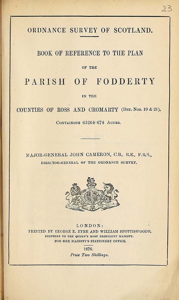 (567) 1876 - Fodderty, Counties of Ross and Cromarty