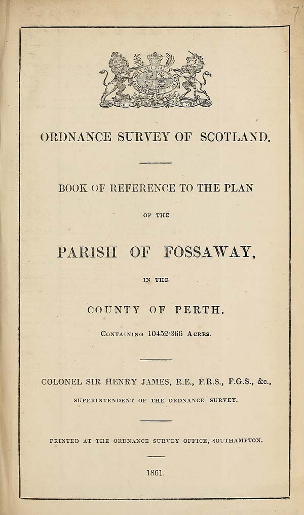 (167) 1861 - Fossaway, County of Perth