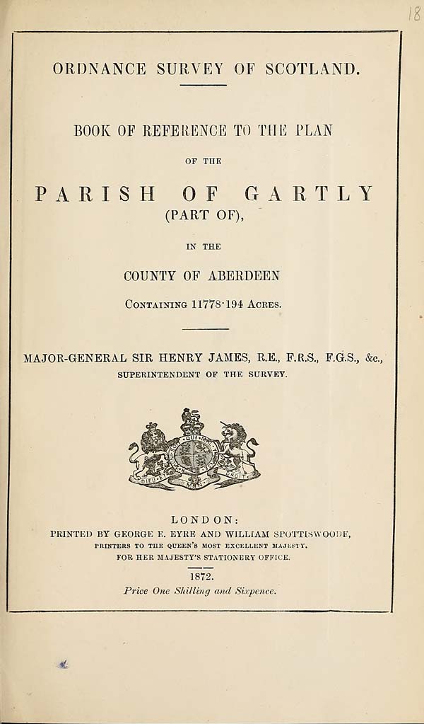 (499) 1872 - Gartly (Part of), County of Aberdeen