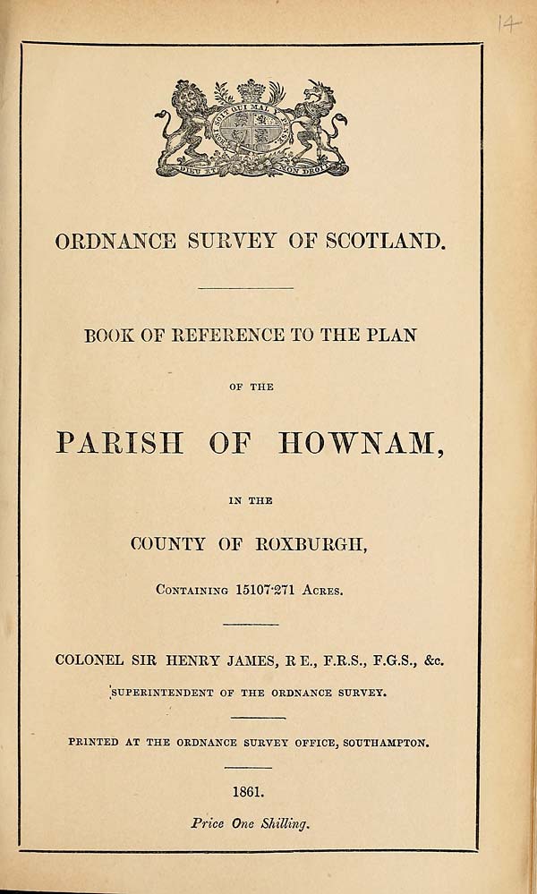 (331) 1861 - Hownam, County of Roxburgh