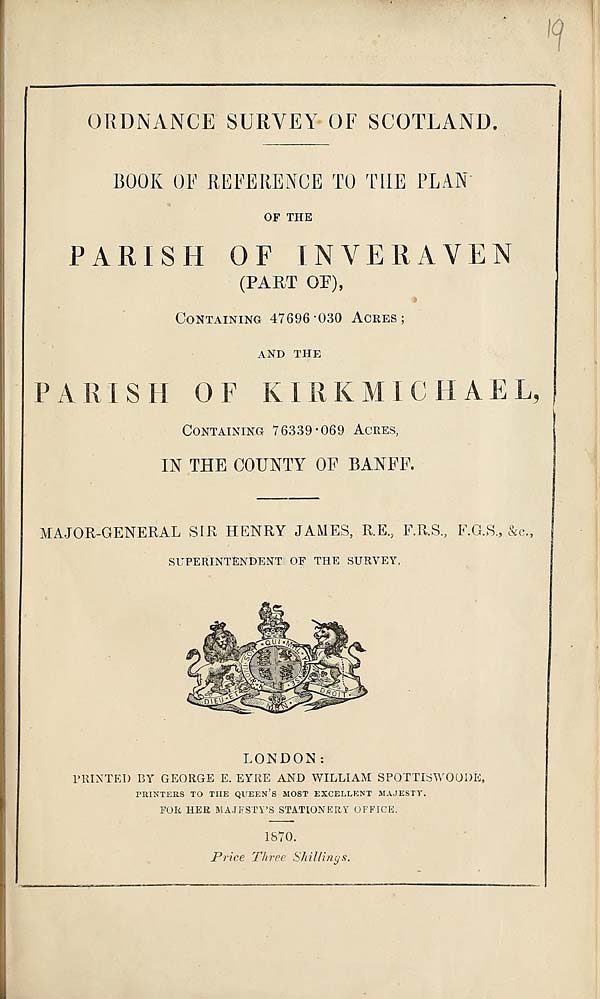 (431) 1870 - Inveraven (Part of) and Kirkmichael, County of Banff,