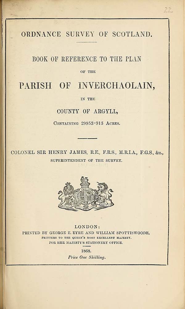 (501) 1868 - Inverchaolain, County of Argyll