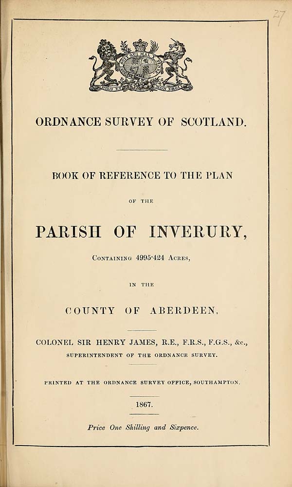 (623) 1867 - Inverury, County of Aberdeen