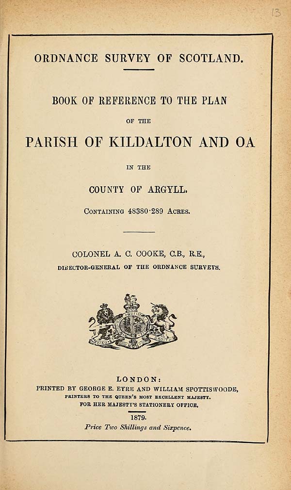 (295) 1879 - Kildalton and Oa, County of Argyll