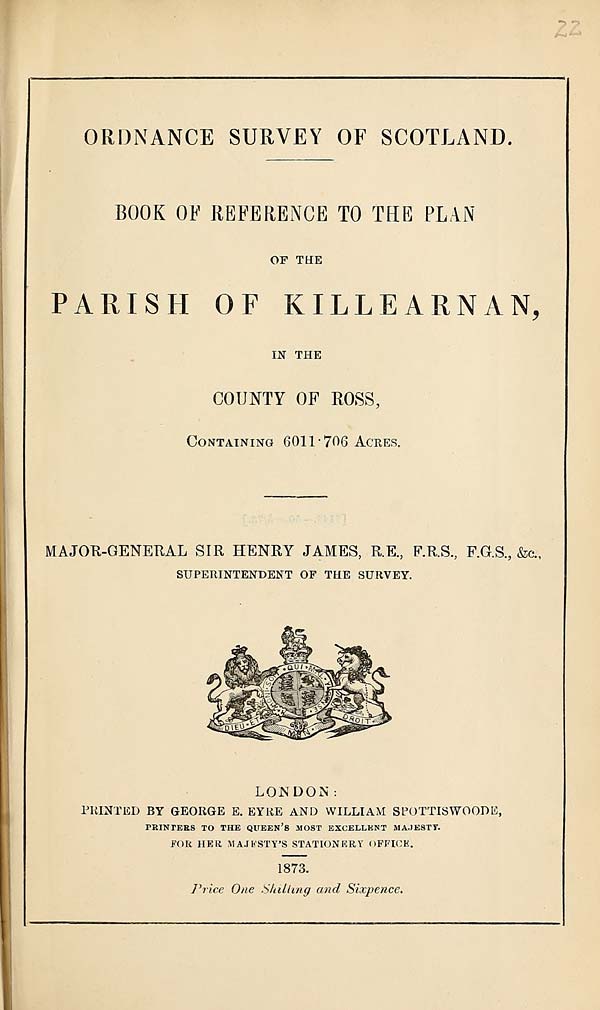 (527) 1873 - Killearnan, County of Ross