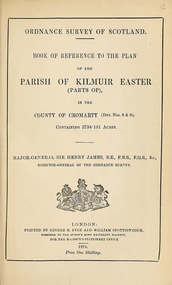(243) 1874 - Kilmuir Easter (Parts of), County of Cromarty