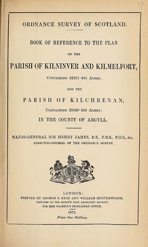 (351) 1873 - Kilninver and Kilmelfort, County of Argyll