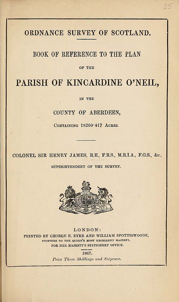 (601) 1867 - Kincardine O'Neil, County of Aberdeen