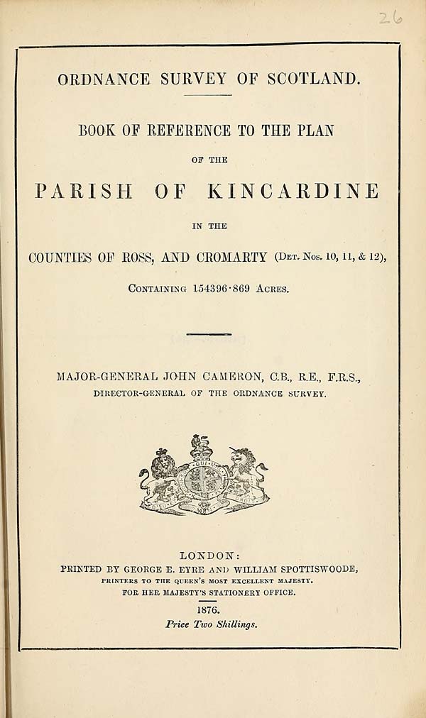 (645) 1876 - Kincardine, Counties of Ross and Cromarty