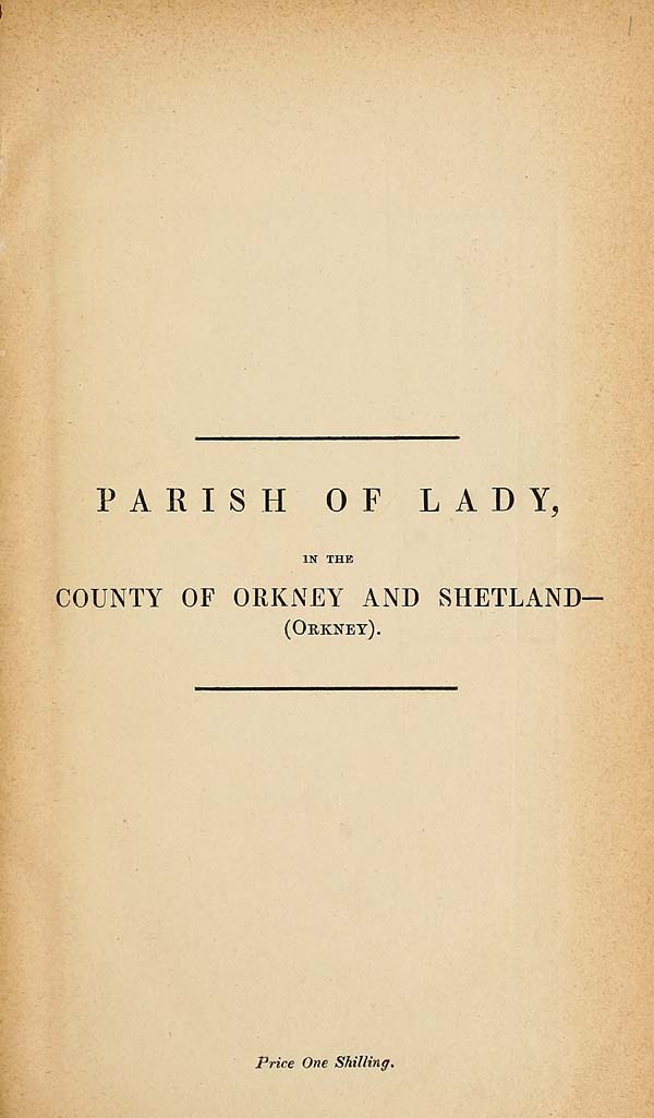 (7) 1881 - Lady, County of Orkney and Shetland (Orkney)