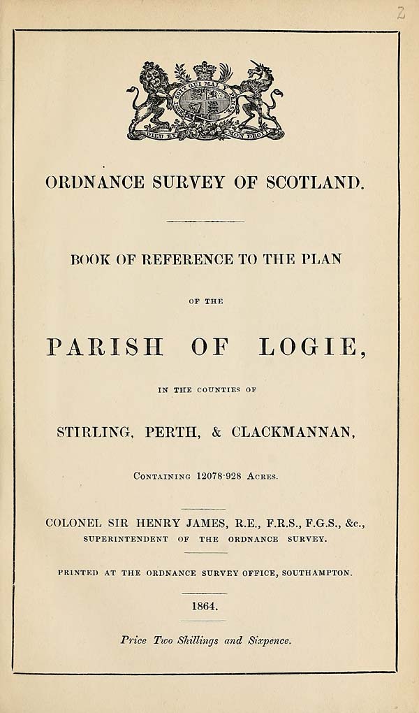 (27) 1864 - Logie, Counties of Stirling, Perth, & Clackmannan