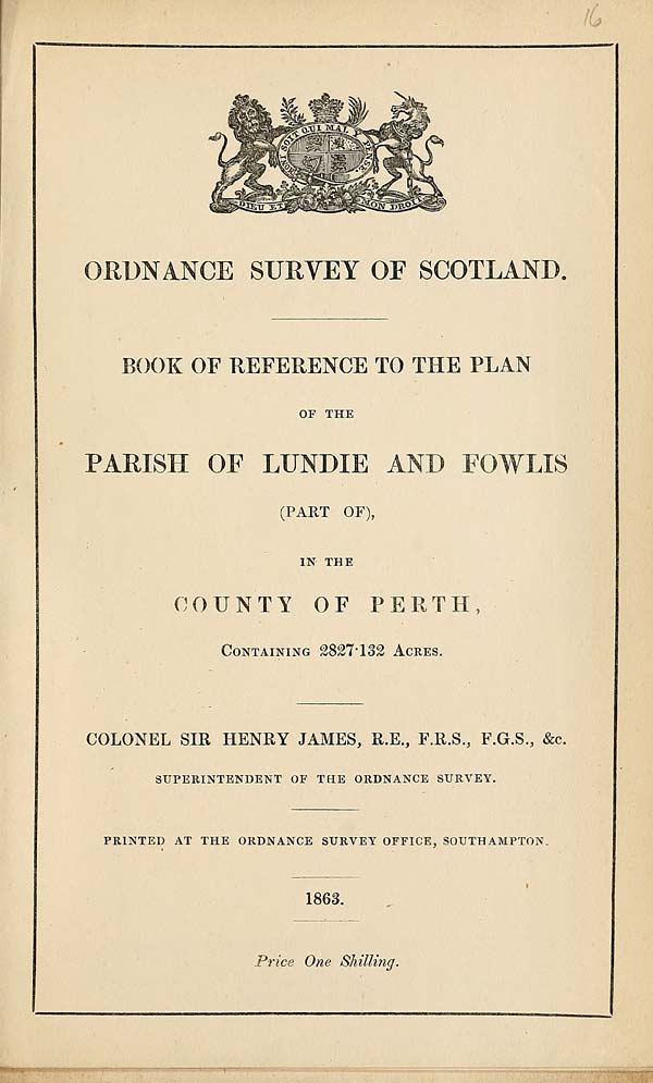 (337) 1863 - Lundie and Fowlis (Part of), County of Perth