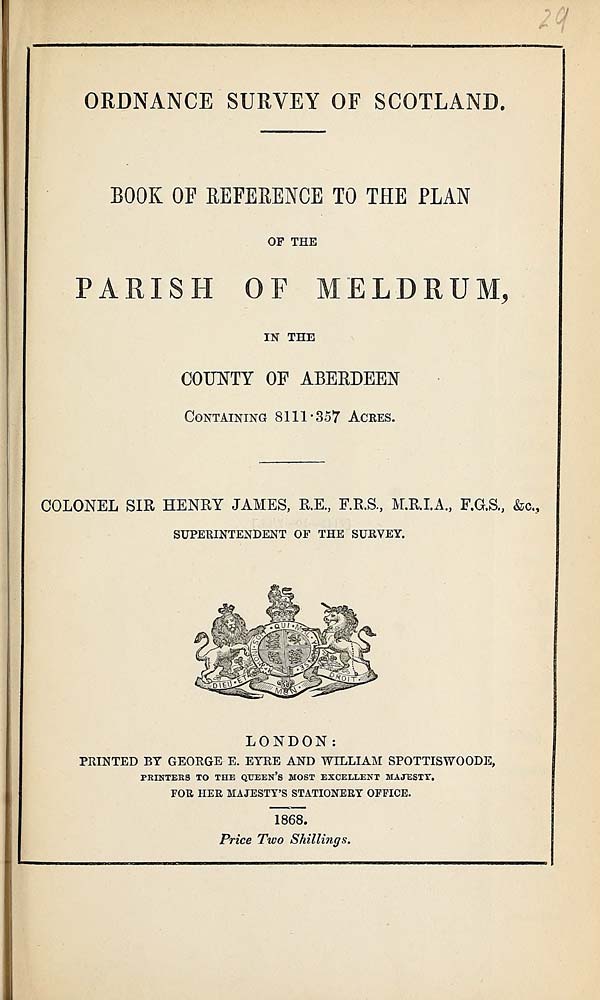(659) 1868 - Meldrum, County of Aberdeen