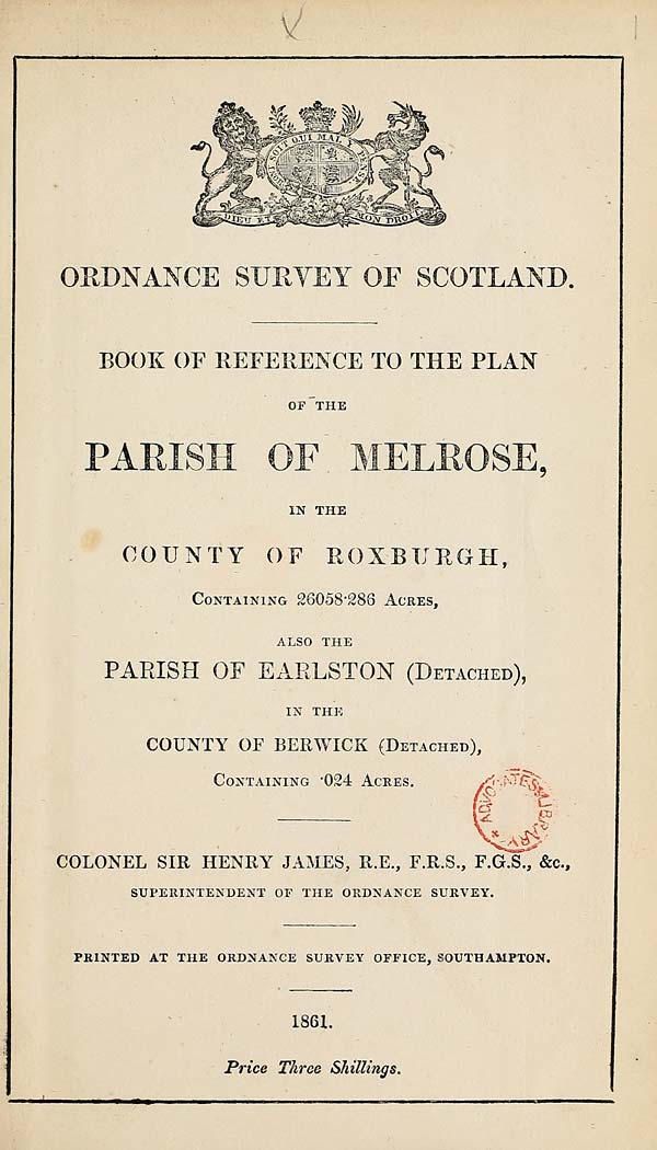 (7) 1861 - Melrose, County of Roxburgh