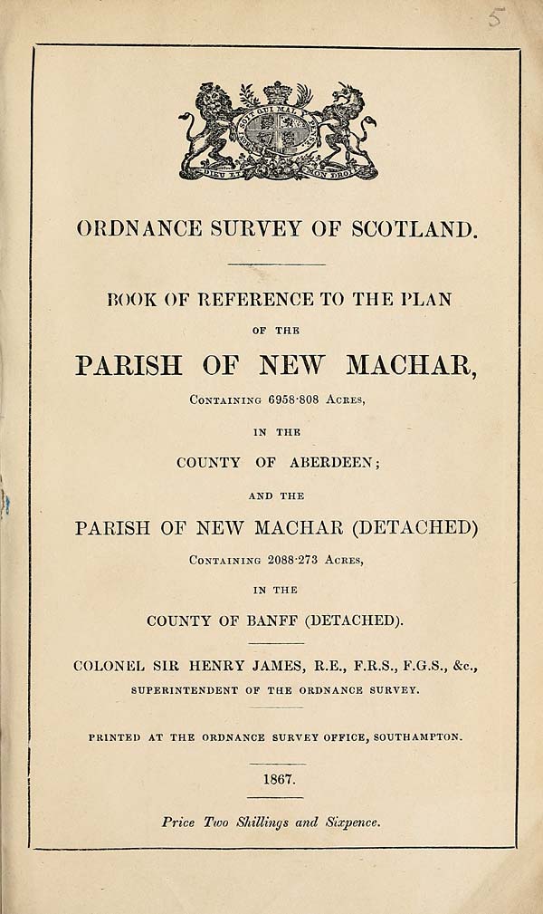 (125) 1867 - New Machar, County of Aberdeen; and New Machar (Detached), County of Banff (Detached)