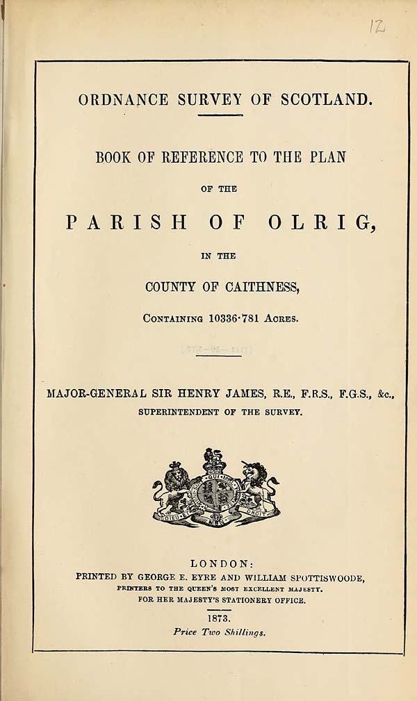 (309) 1873 - Olrig, County of Caithness