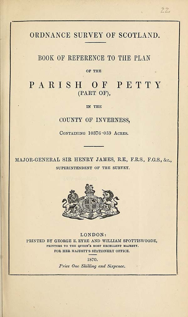 (539) 1870 - Petty (Part of), County of Inverness