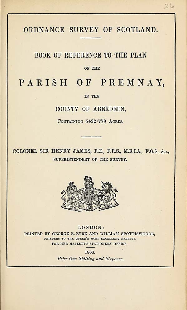 (657) 1868 - Premnay, County of Aberdeen