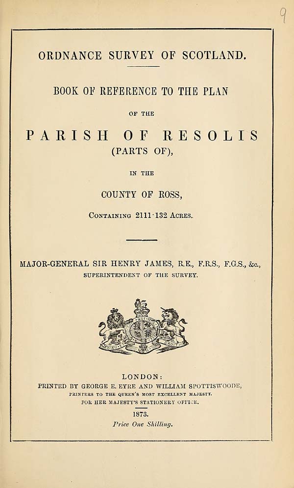 (215) 1873 - Resolis (Parts of), County of Ross