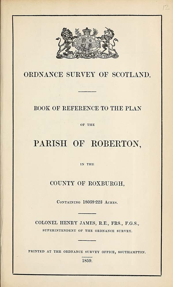 (269) 1859 - Roberton, County of Roxburgh