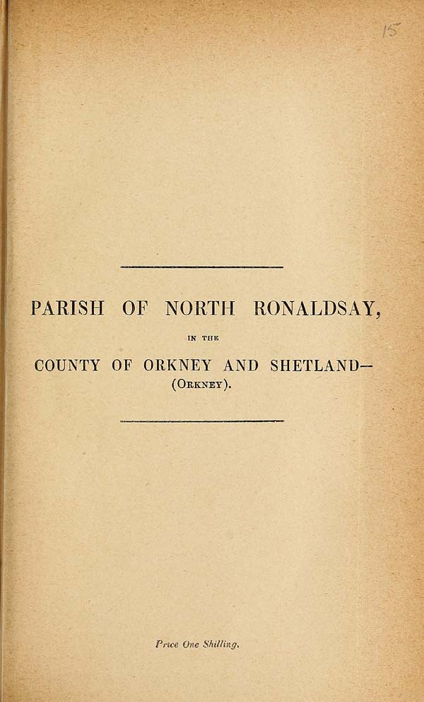 (333) 1881 - North Ronaldsay, County of Orkney and Shetland (Orkney)