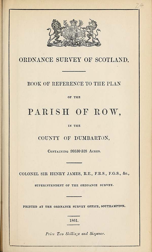 (545) 1861 - Row, County of Dumbarton