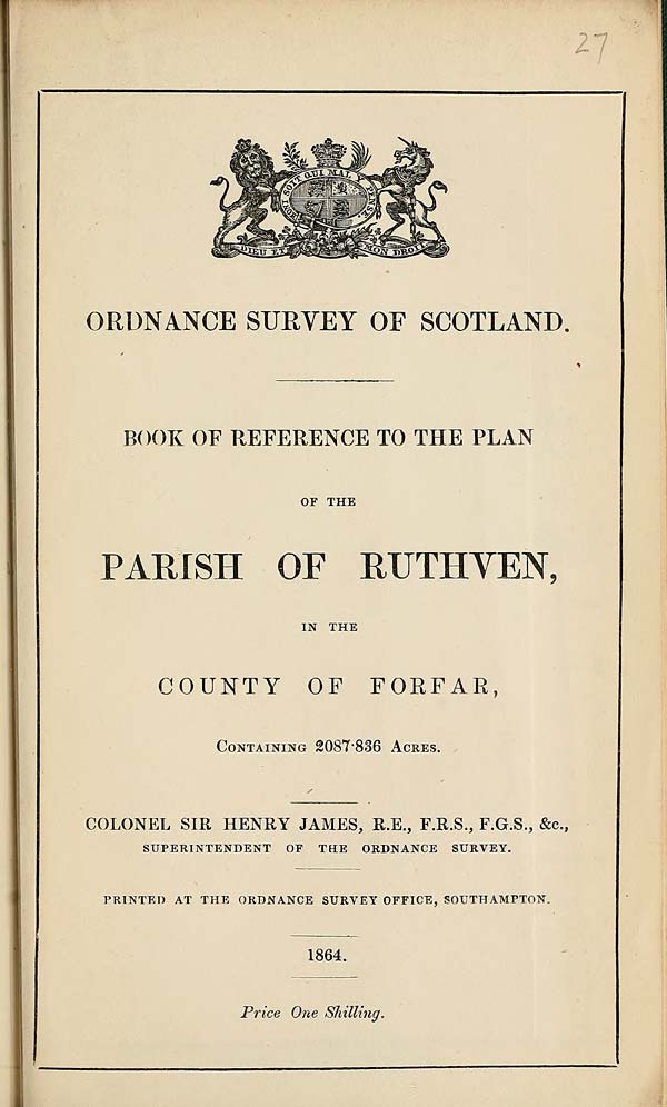 (657) 1864 - Ruthven, County of Forfar