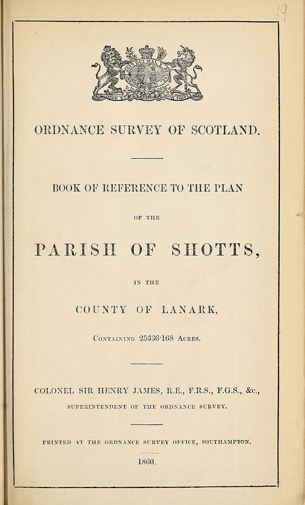 (531) 1860 - Shotts, County of Lanark