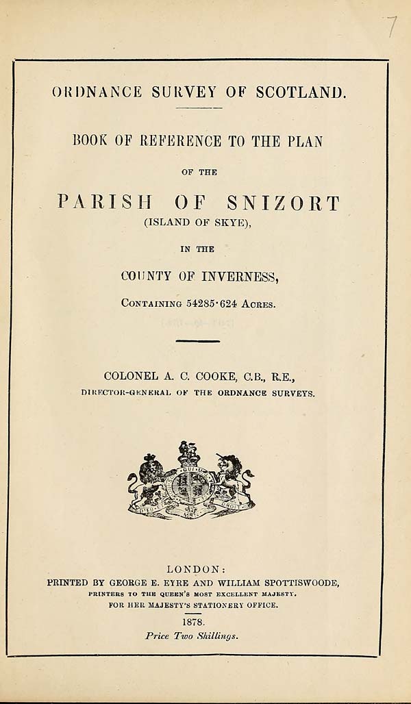 (121) 1878 - Snizort (Island of Skye), County of Inverness