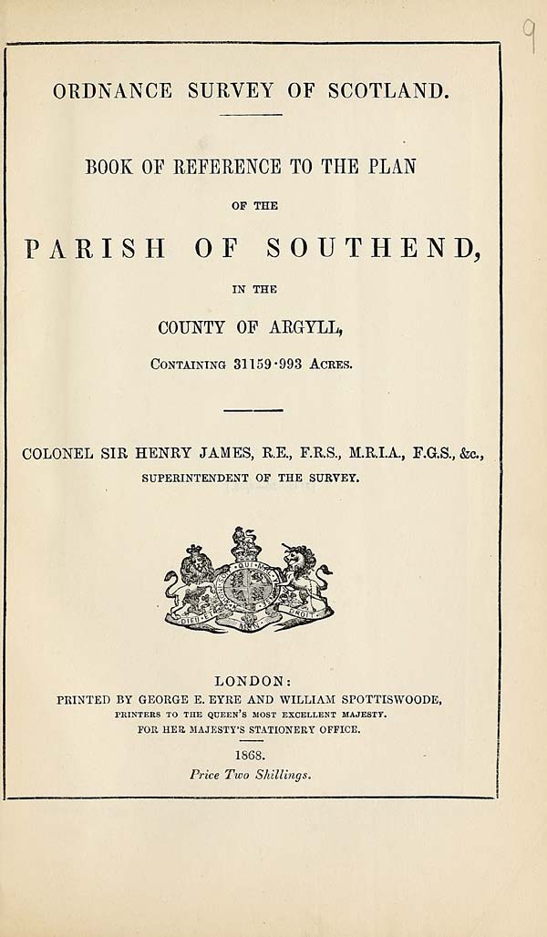 (181) 1868 - Southend, County of Argyll