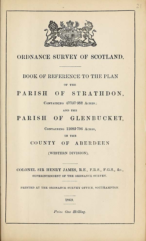 (445) 1869 - Strathdon and Glenbucket, County of Aberdeen