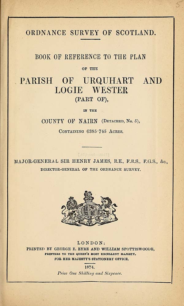 (113) 1874 - Urquhart and Logie Wester (Part of), County of Nairn