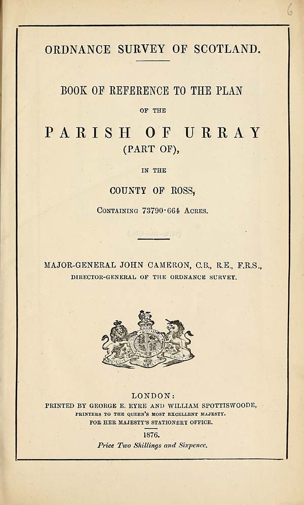 (133) 1876 - Urray (Part of), County of Ross