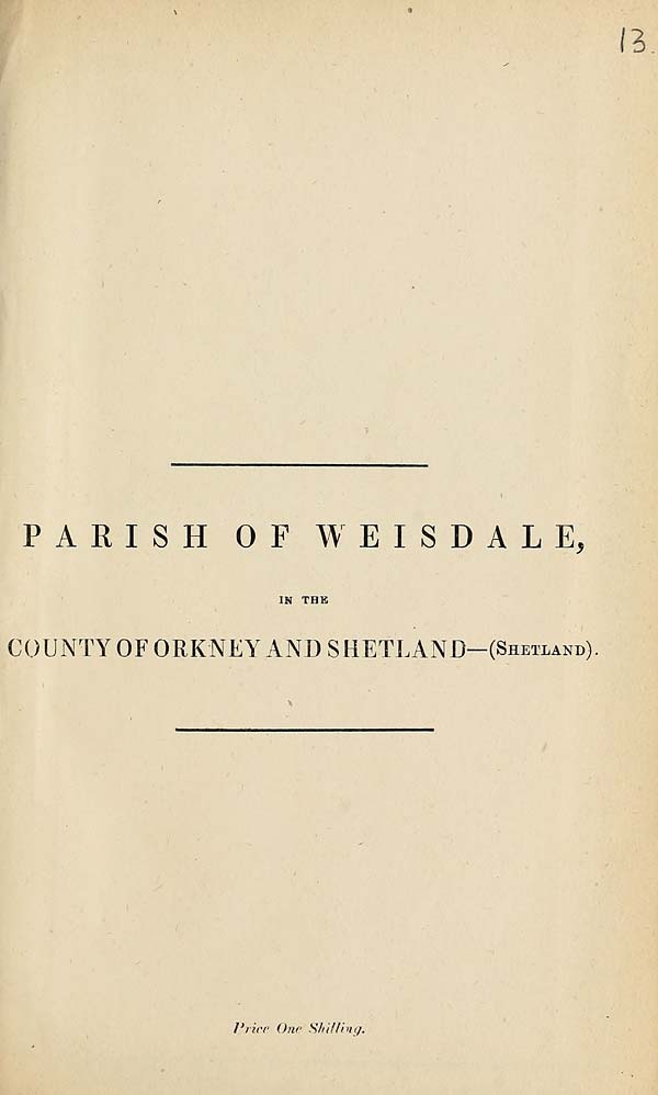 (288) 1880 - Weisdale, County of Orkney and Shetland (Shetland)