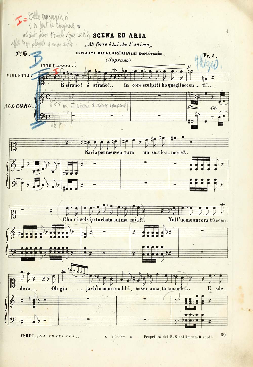 73 Page 69 No 6 Scena Ed Aria S Ah Forse E Lui Che L Anima Hopkinson Verdi Collection Traviata Special Collections Of Printed Music National Library Of Scotland