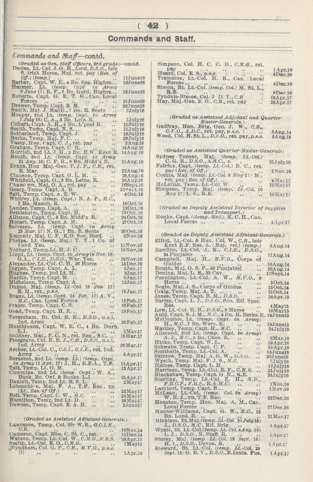 111 Army Lists Monthly Army Lists 1914 1918 July 1917 British Military Lists National Library Of Scotland