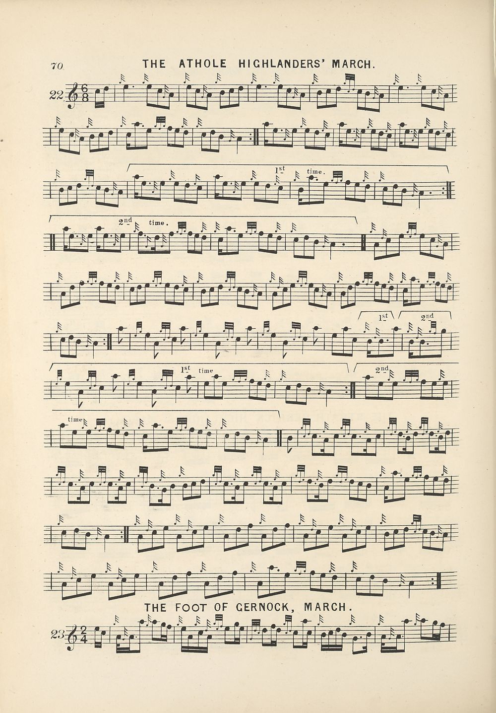 (98) Page 70 - Athole Highlanders' march - Glen Collection of printed ...