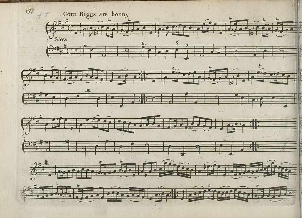 Corn Riggs Notes (68) Page 62 - Corn riggs are bonny - Glen Collection of printed music ...