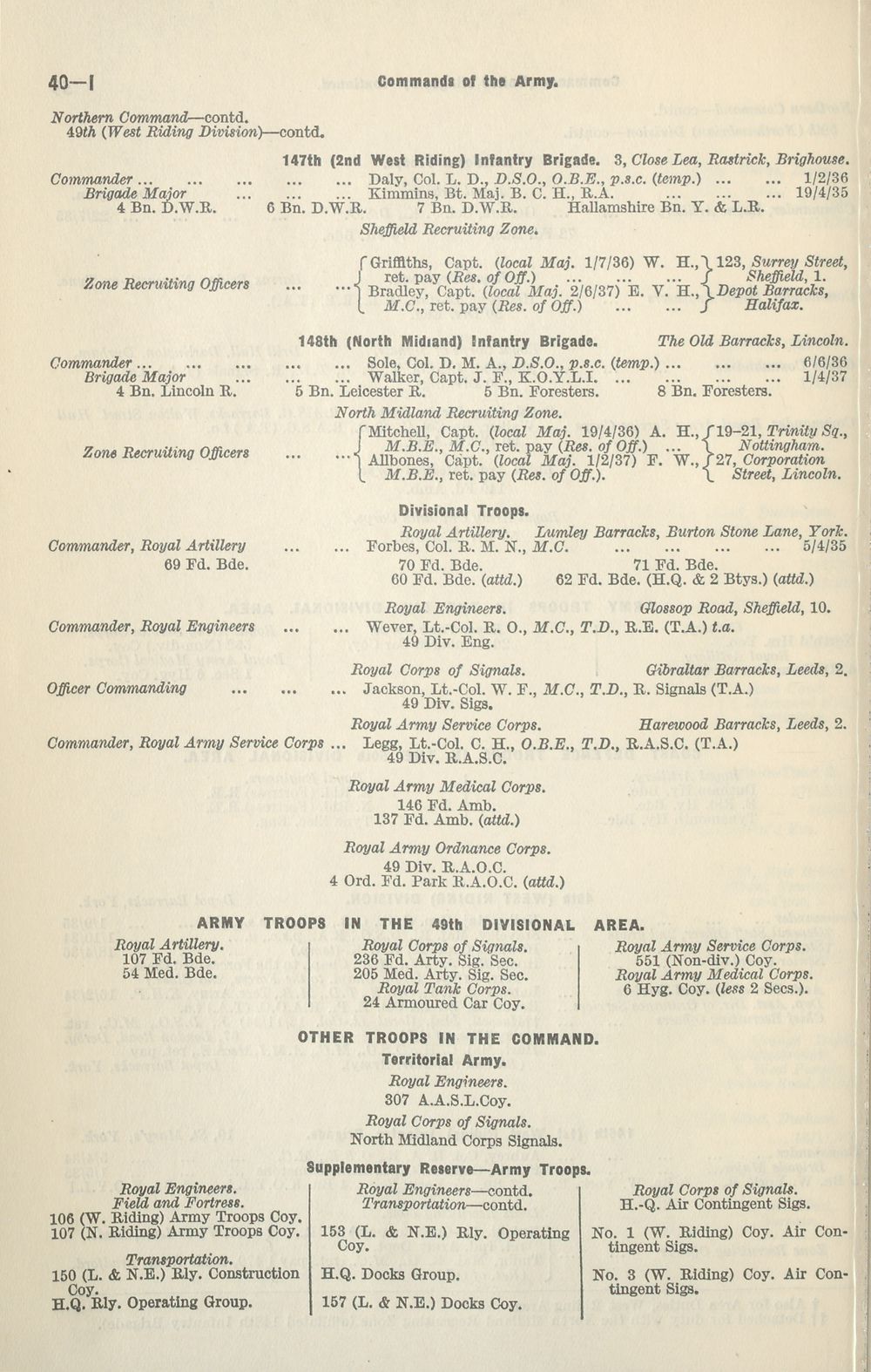 72 Army Lists Monthly Army Lists 1937 1940 July 1937 British Military Lists National Library Of Scotland