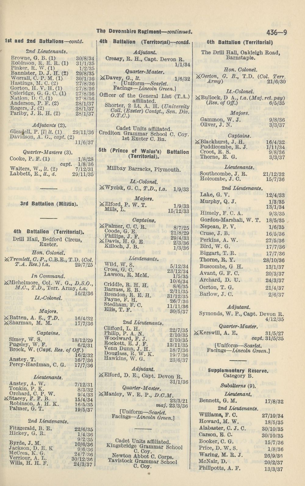 309 Army Lists Monthly Army Lists 1937 1940 July 1937 British Military Lists National Library Of Scotland