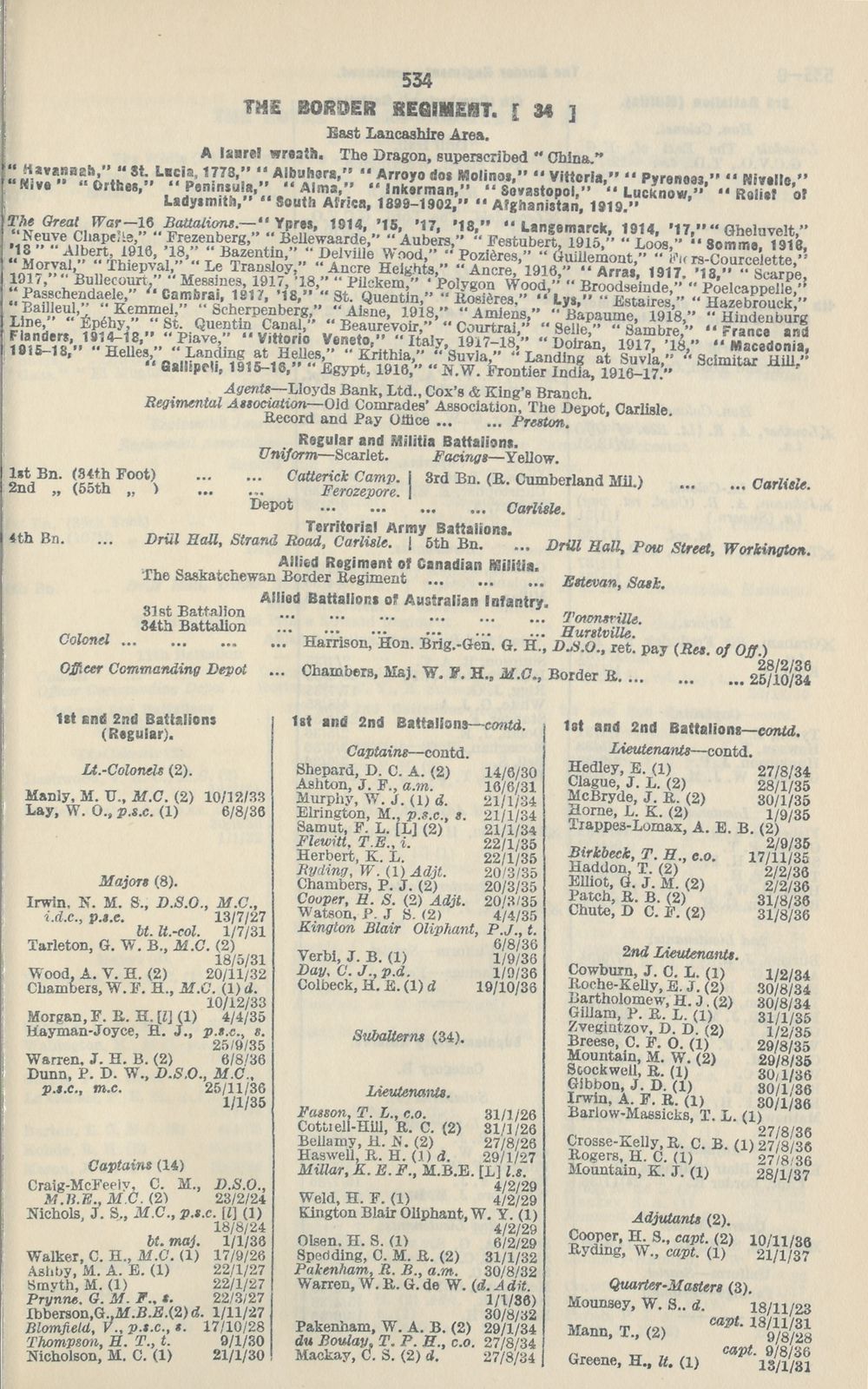 351 Army Lists Monthly Army Lists 1937 1940 February 1937 British Military Lists National Library Of Scotland