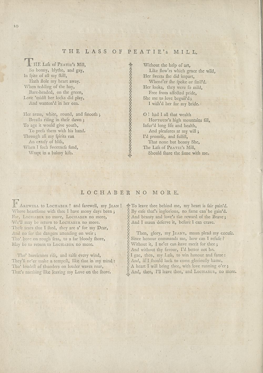 (14) Page 10 Lass of Peatie's mill Lochaber no more (words) Glen