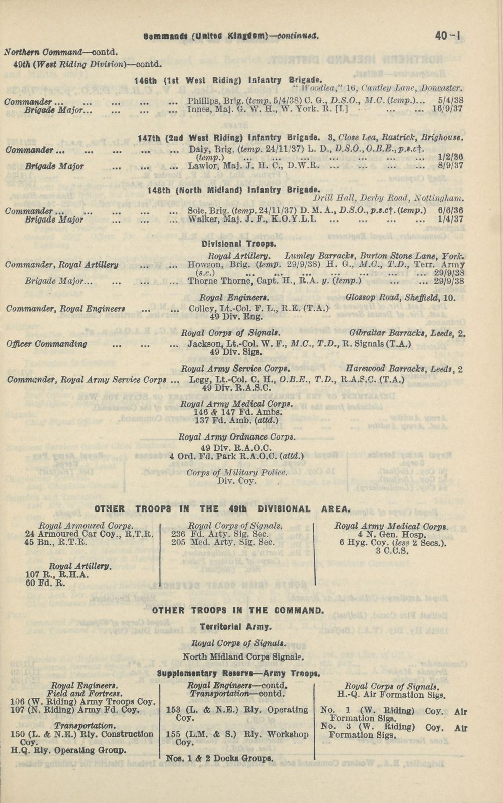 81 Army Lists Monthly Army Lists 1937 1940 May 1939 British Military Lists National Library Of Scotland