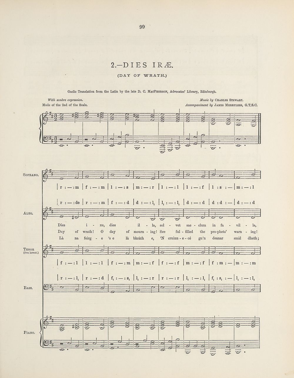 115 Page 99 Dies Irae Day Of Wrath Glen Collection Of Printed Music Printed Music Killin Collection Of Gaelic Songs Special Collections Of Printed Music National Library Of Scotland