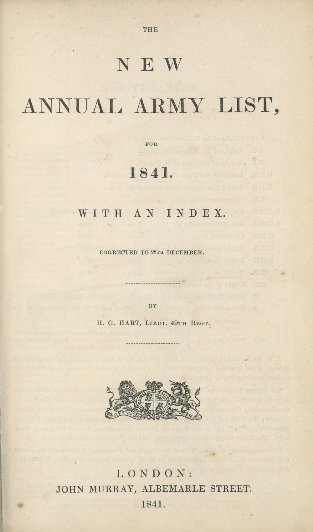 (7) - Army lists > Hart's Army Lists > New annual army list > 1841 ...