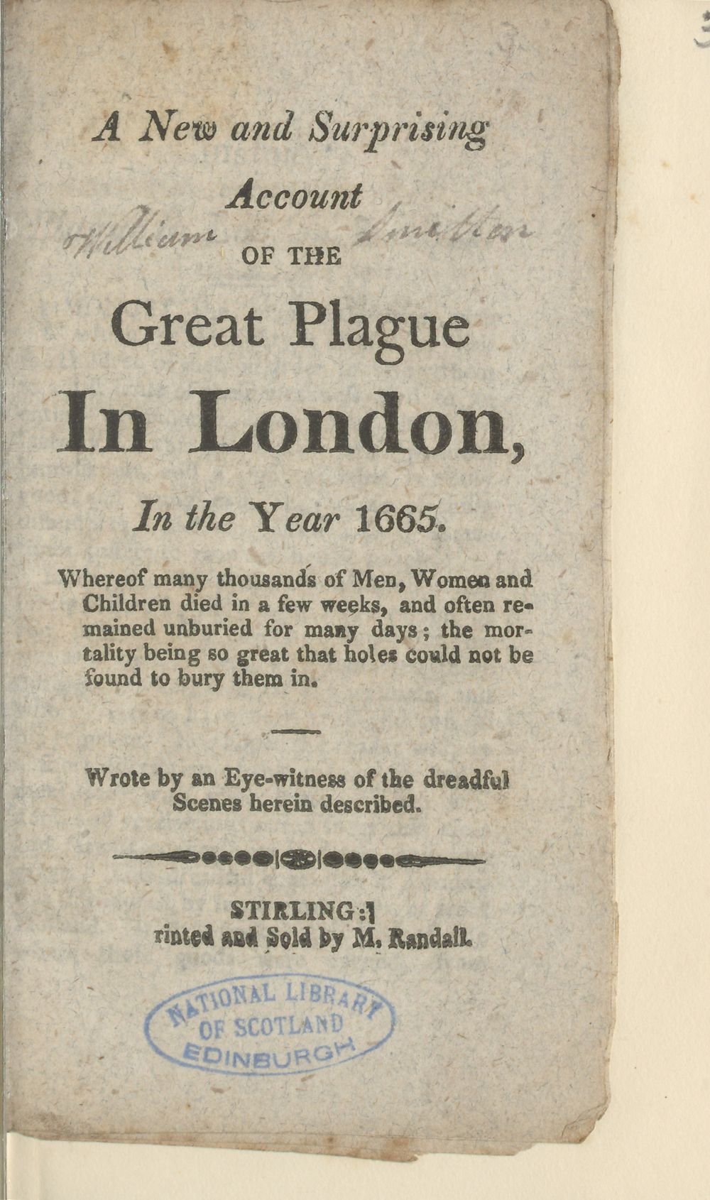 (1) - Diseases > New and surprising account of the great plague in ...