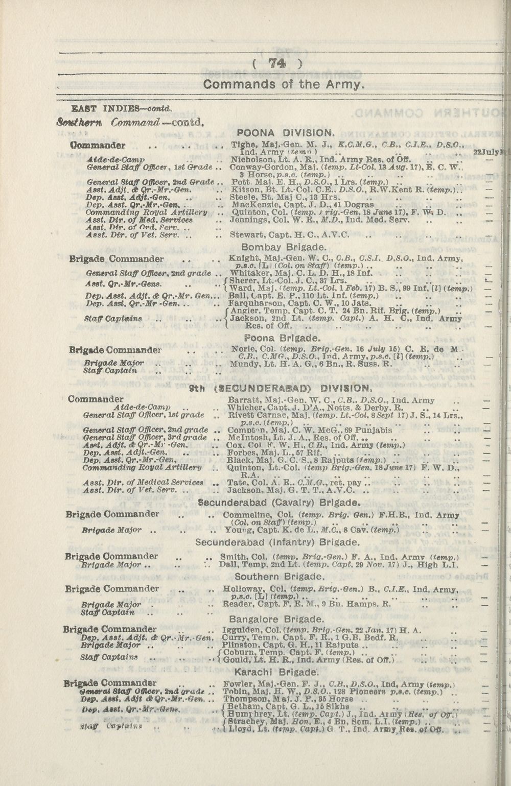 (226) - Army lists > Monthly army lists > 1914-1918 ...