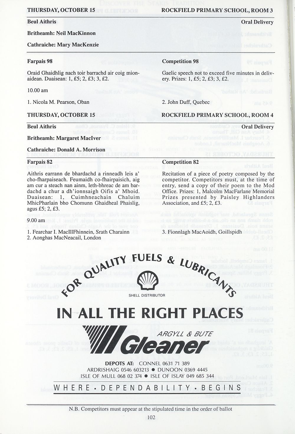 1 Royal National Mod Programmes And Fringe Events Royal National Mod Programmes Mod Mod Naiseanta Rioghail th 1992 An Comunn Gaidhealach National Library Of Scotland