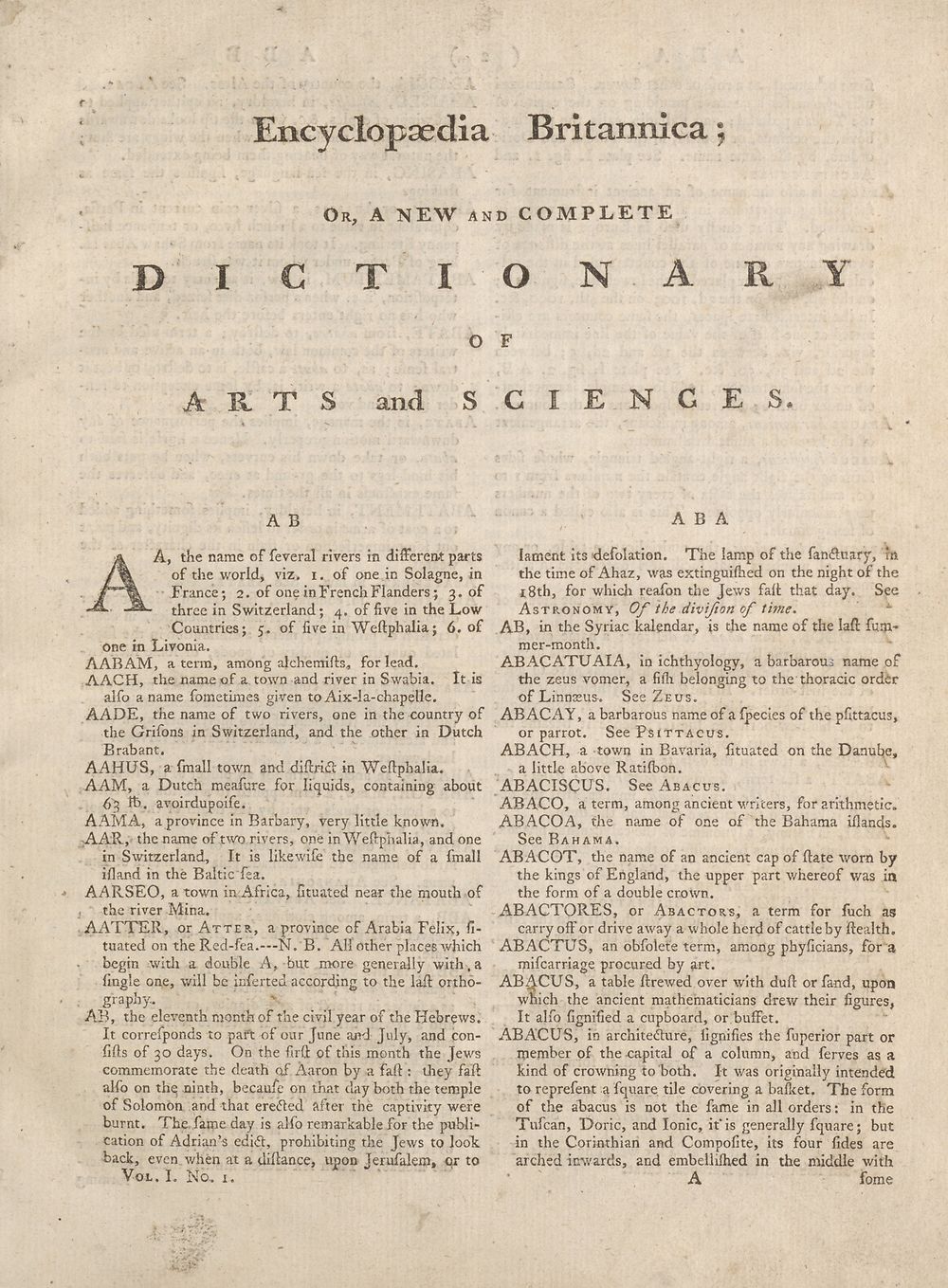 (15) Page [1] AB Encyclopaedia Britannica; or, A dictionary of arts